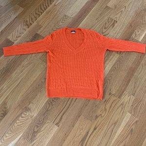 J.Crew Linen Sweater, Orange 3/4 Sleeve